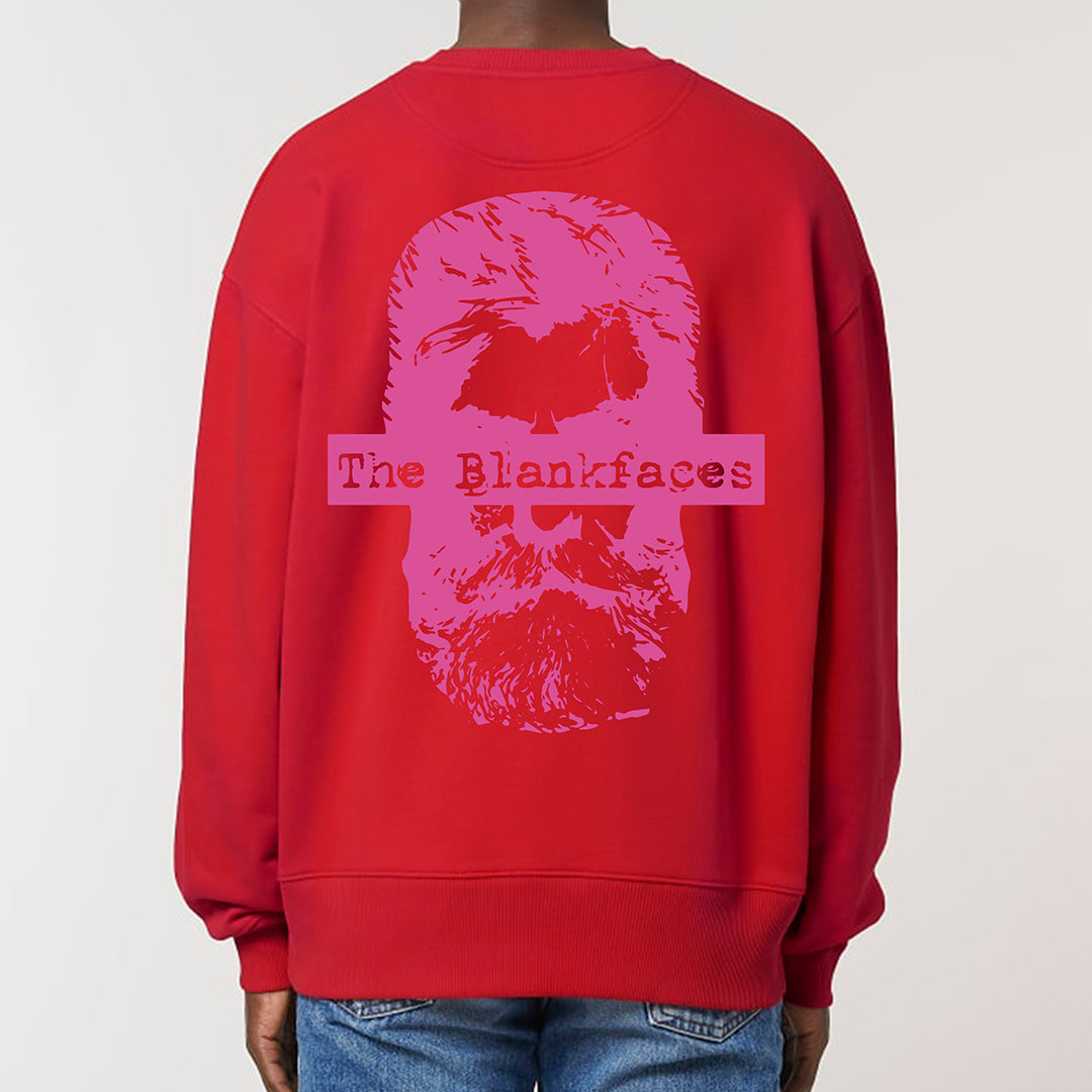 Pink Logo Fire Red Sweater – blankfaces427